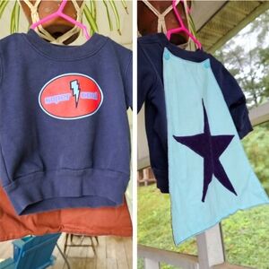 Superhero Baby Sweatshirt With Handmade Removable Cape